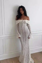 Lace Off Shoulder Maxi Boho Dress image 11