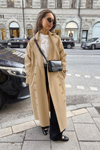 Chic Khaki Longline Double Breasted  Overcoat image 2