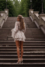 French Floral V-Neck Ruffled Mini Dress image 5