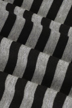 Black White Stripe One Shoulder Slim Long Sleeve Blouse image 4