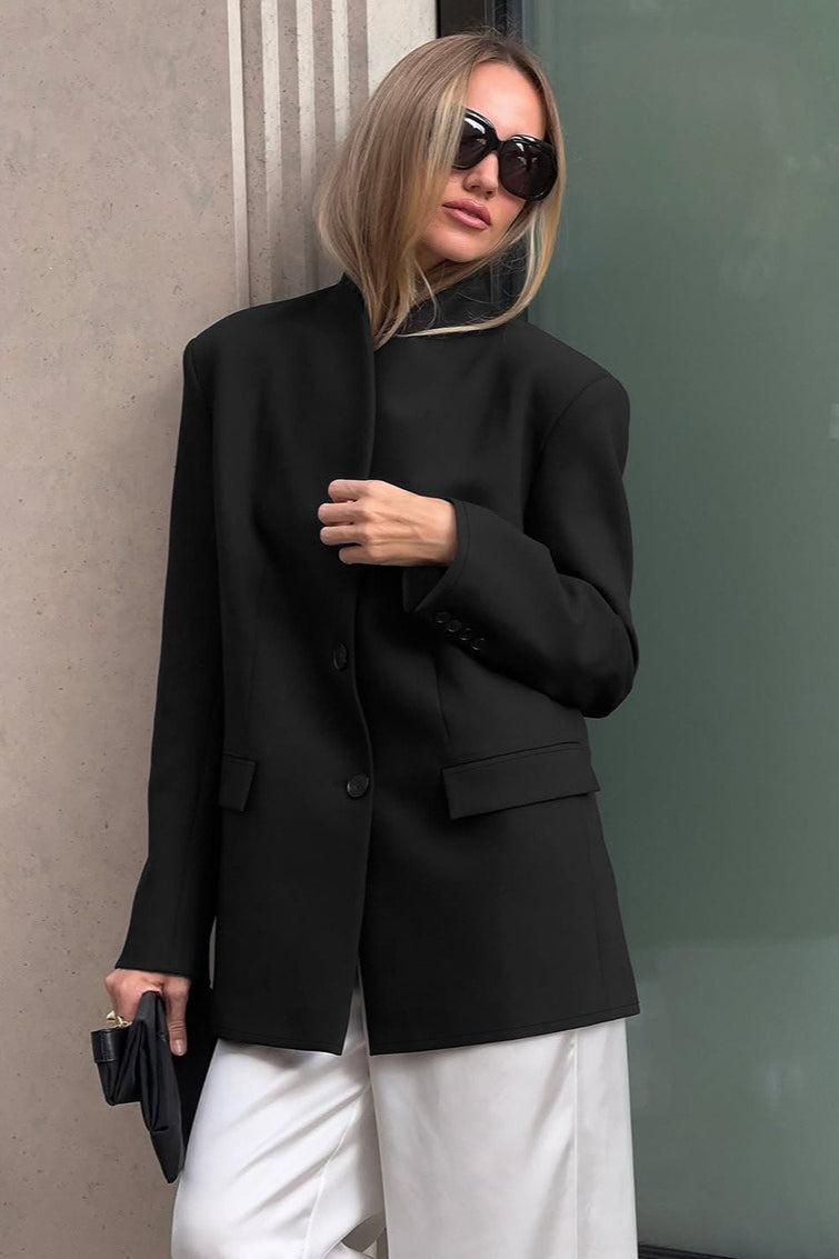 Minimalist V-neck Blazer Jacket image 1