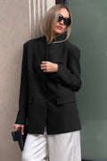 Minimalist V-neck Blazer Jacket image 1