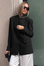 Minimalist V-neck Blazer Jacket image 1