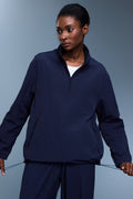 Athletic Half-Zip Solid Loose Sweatshirt image 2