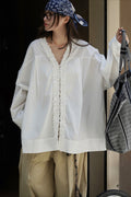 Ruffled Patchwork Long Sleeve Blouse image 1