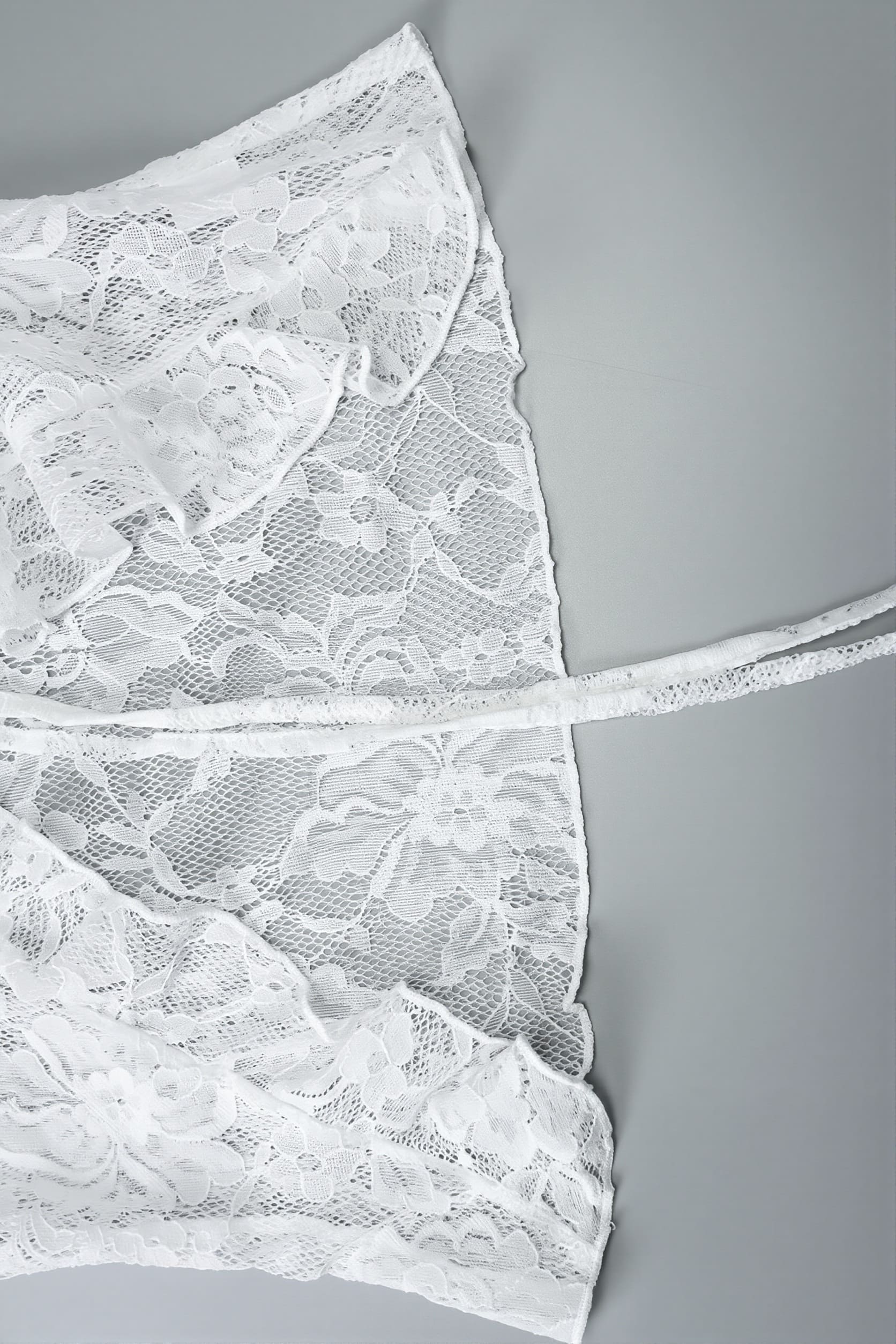 Sexy Long Sleeve Tie Front Lace Blouse image 6