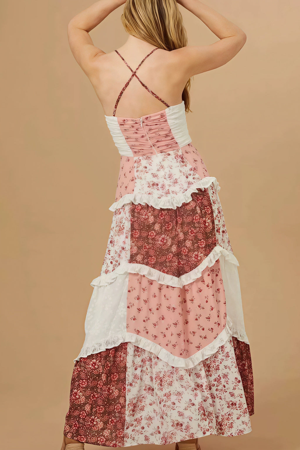 Vacation Floral Cami Lace Maxi Dress image 5
