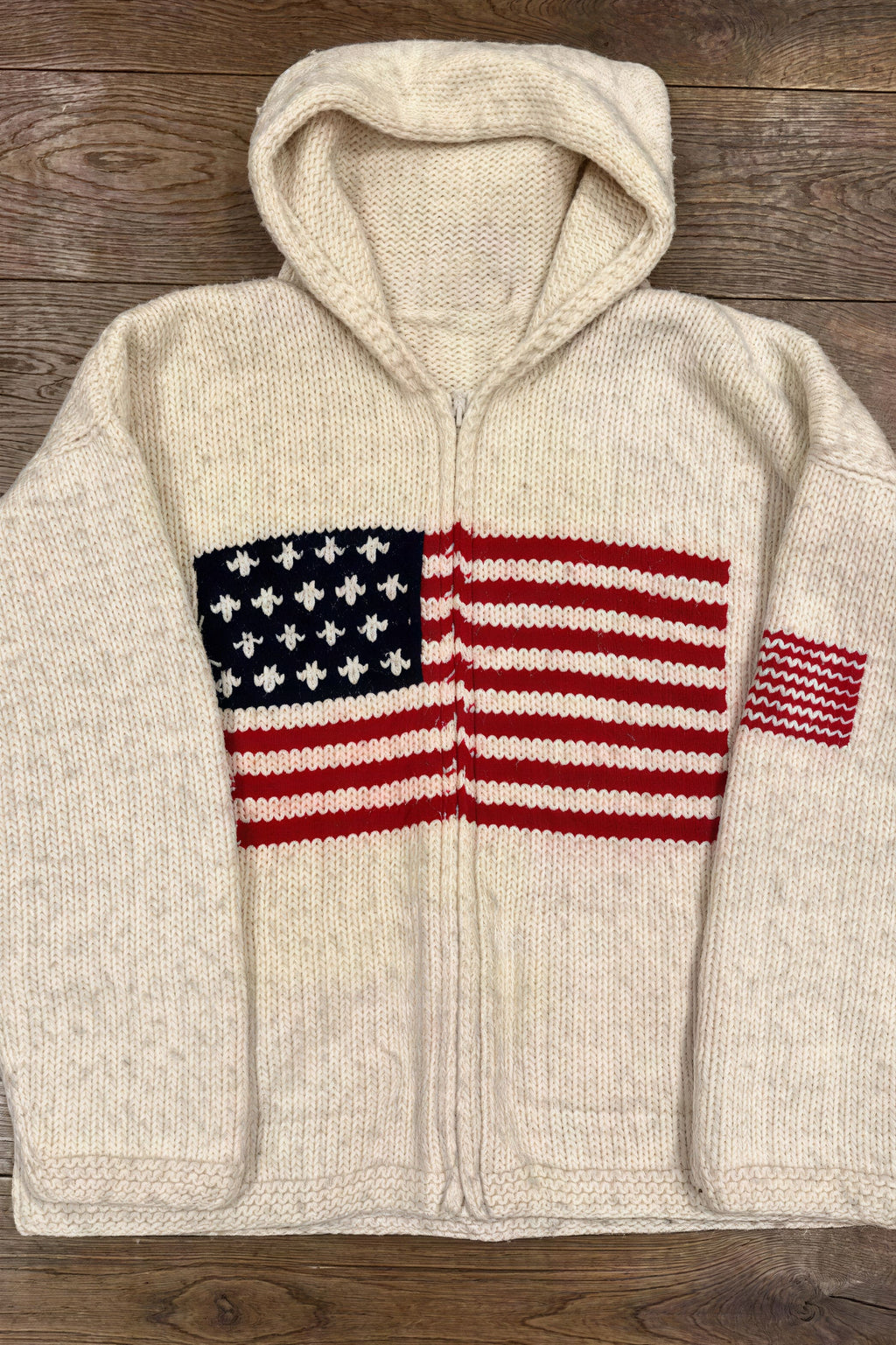 Warm Flag Print Stylish Knit Cardigan image 6