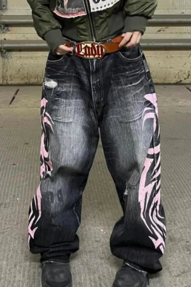 Gothic Print Wide-Leg Jeans image 13