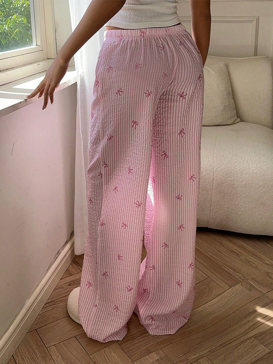 Striped Wide Leg Drawstring Pant image 4