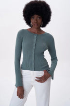 Flare Sleeve Button Cardigan image 1