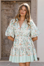 Linen Tie Elegant Fairy Mini Boho Dress image 5