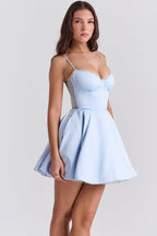 Spaghetti Strap Puff Mini Party Dress image 4