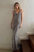Strappy Open Back Striped Maxi Dress image 2