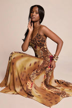 Mesh Splicing Cami Wild Maxi Dress image 4