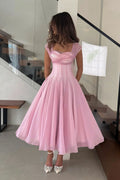 Soft Mesh Waist Flared Prom Dress image 1