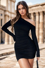 Asymmetrical Ruched Off-Shoulder Bodycon Party Dress image 10