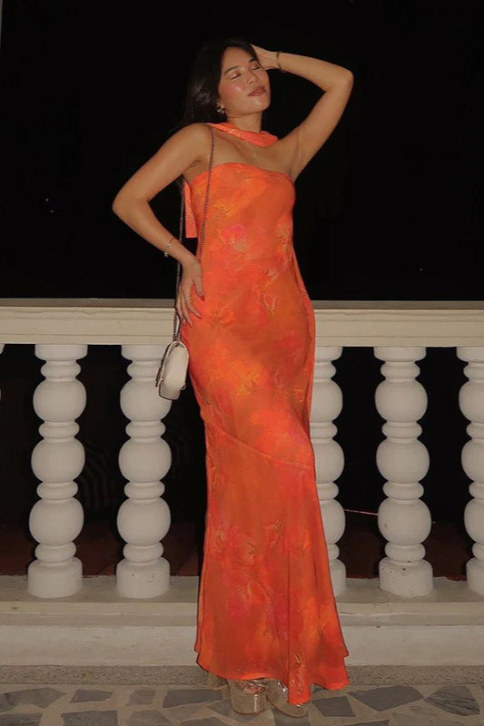 Strapless Mesh Floral Tie Detail Maxi Dress image 4