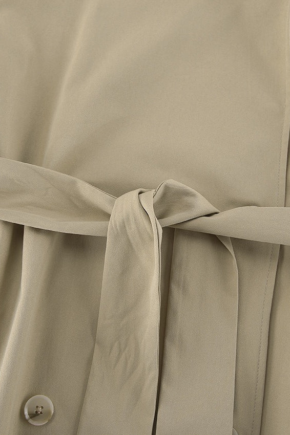 Vintage Khaki Belted Trench Midi Coat image 6