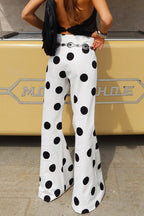 Color Block Polka Dot Flared Pants image 3
