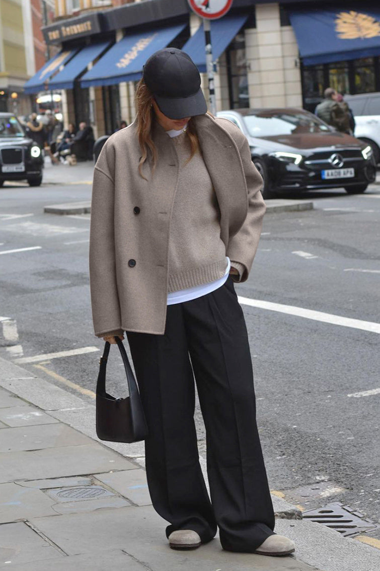 Brown Double-Breasted Blazer Coat image 4