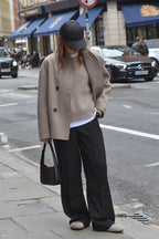 Brown Double-Breasted Blazer Coat image 4