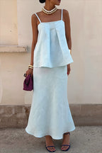 Elegant Casual Solid Cami Skirt Set image 1