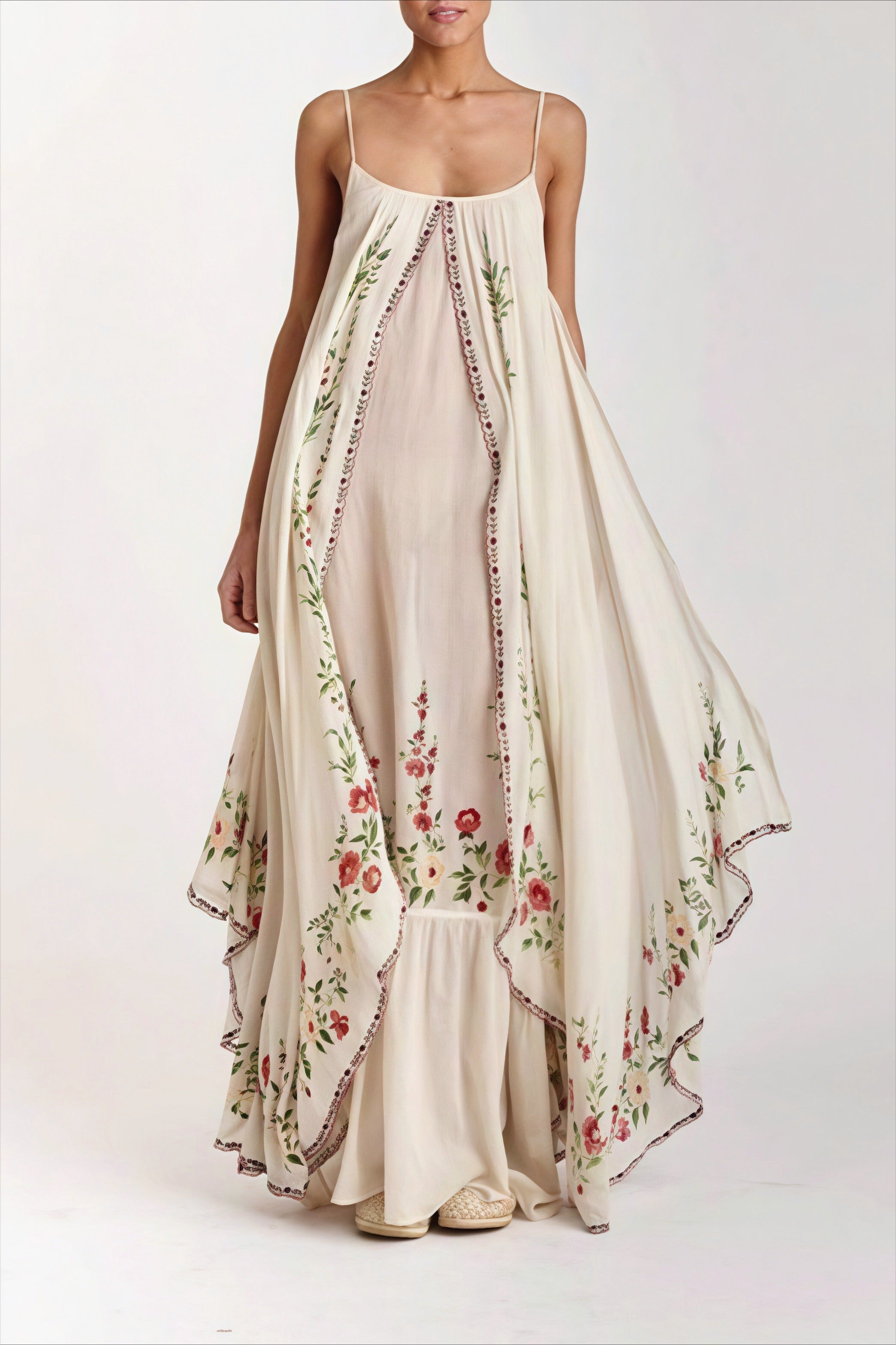 Print Tube Cami Flowy Hem Maxi Dress image 2