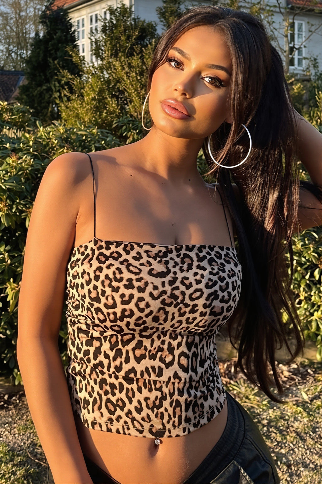 Leopard Cropped Bandeau Cami Top image 4