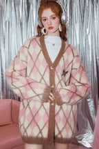 Relaxed Diamond Pattern Cardigan image 8