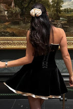 Velvet Bustier A-line Cocktail Dress image 3