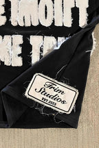 Street Pullover Letter Patch Loose Crew T-shirt image 4