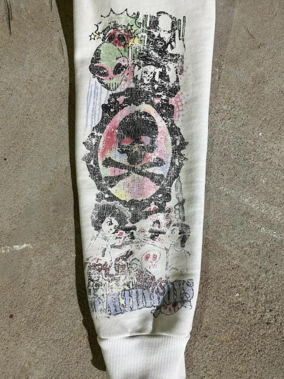 Graffiti Printed Gothic Hoodie image 6