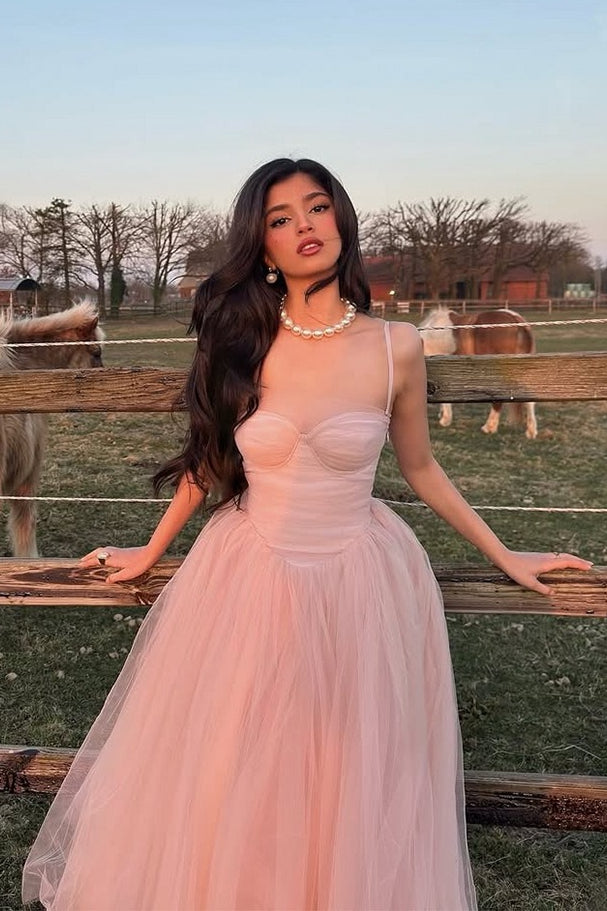 Ballet Style Sweet Tulle Cami Long Prom Dress image 2