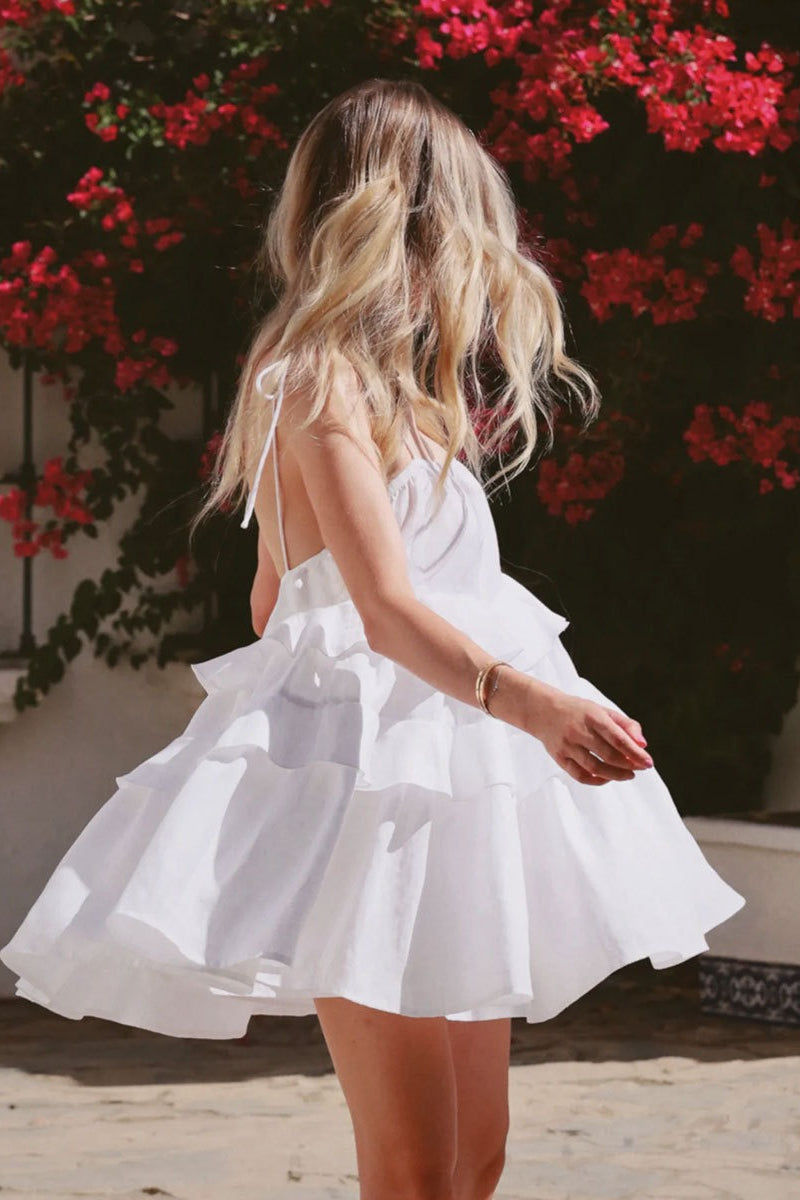 Ruffled Layer Backless Sleeveless Mini Dress image 2