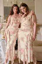 Ruffled Floral Asymmetrical Cami Maxi Dress image 4