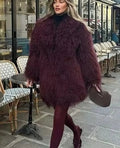 Faux Fur Loose Long Sleeve Coat image 1