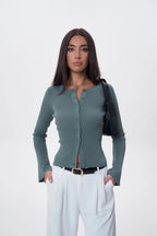 Flare Sleeve Button Cardigan image 5