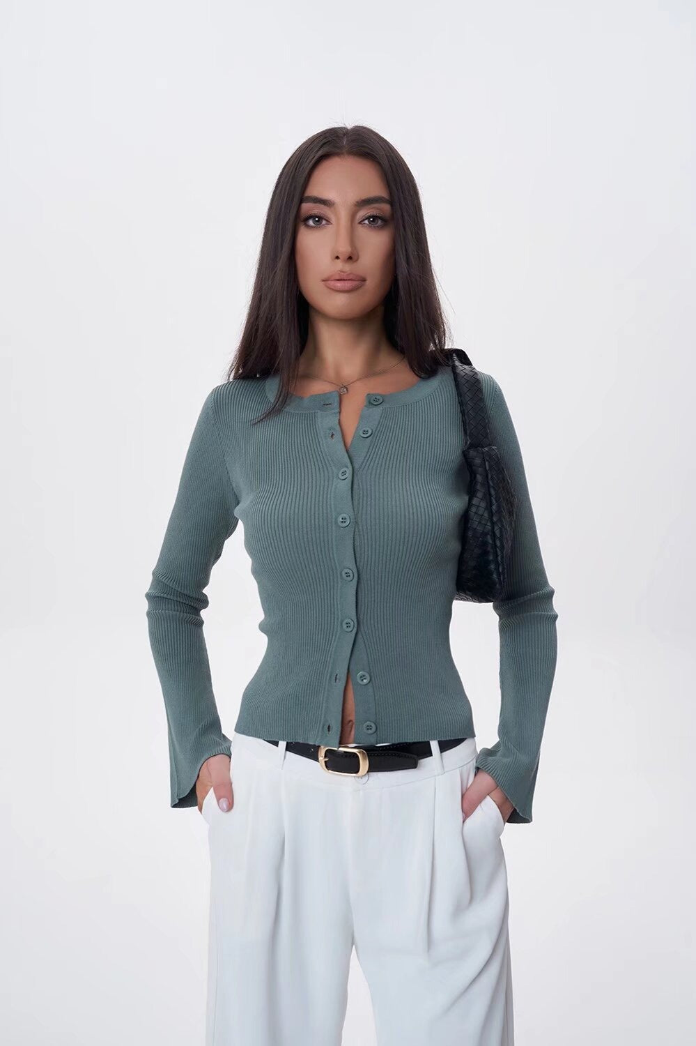 Flare Sleeve Button Cardigan image 5