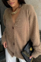 Plush V-Neck Cardigan image 7