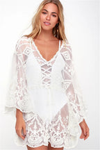 Lace Mesh Embroidered Pullover Cover Up image 4