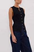 Solid Ribbed Sleeveless Cardigan image 4