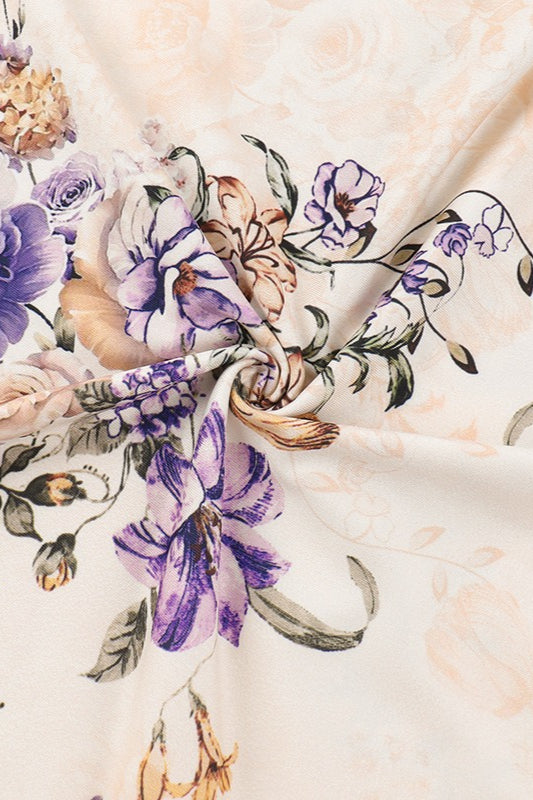 Elegant Floral Print V-neck Sleeveless Maxi Dress image 5