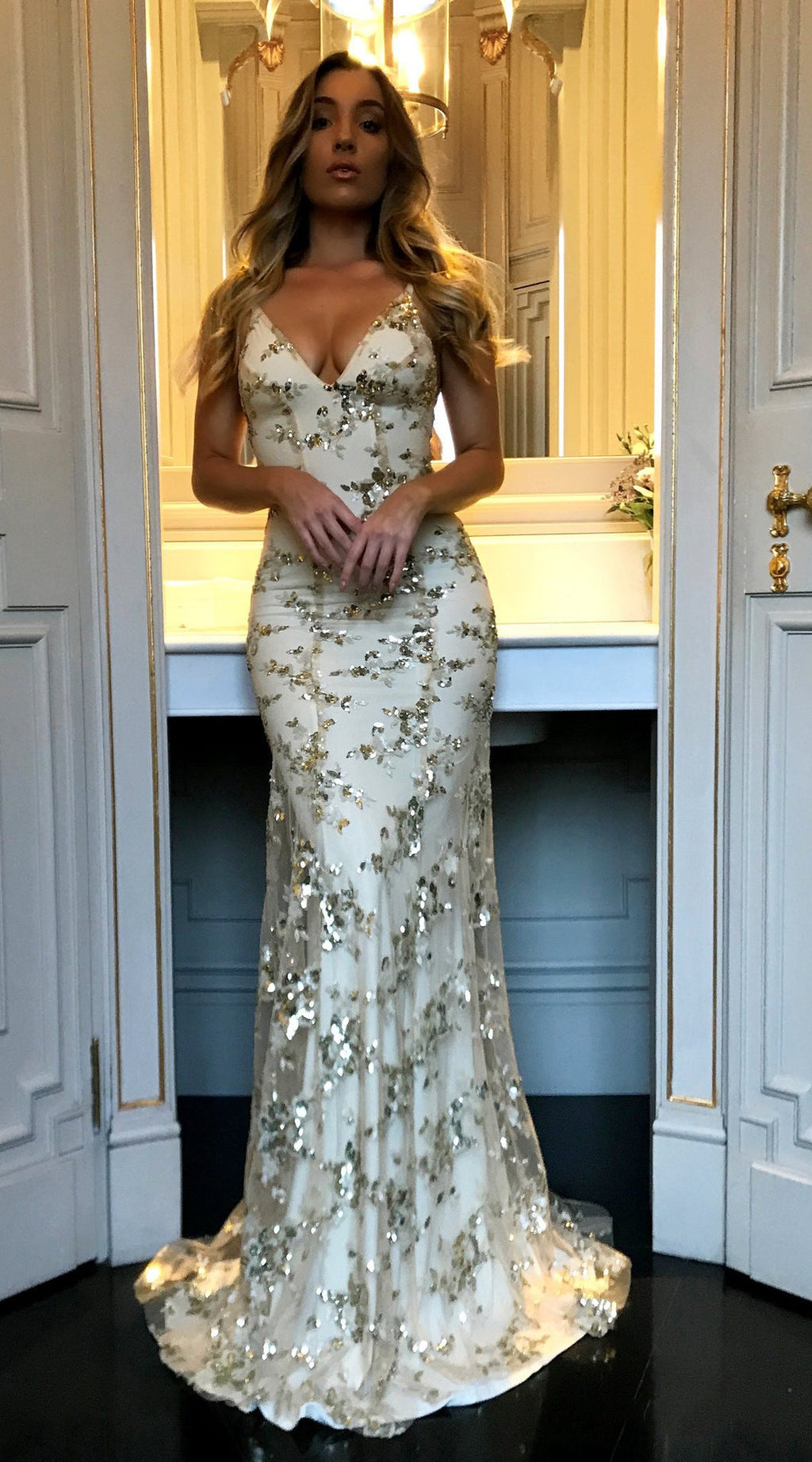 Sequin Backless V-Neck Strappy Tie Dress Party Dress image 9