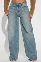 Embroidered Stretch Wide Leg Jean image 1