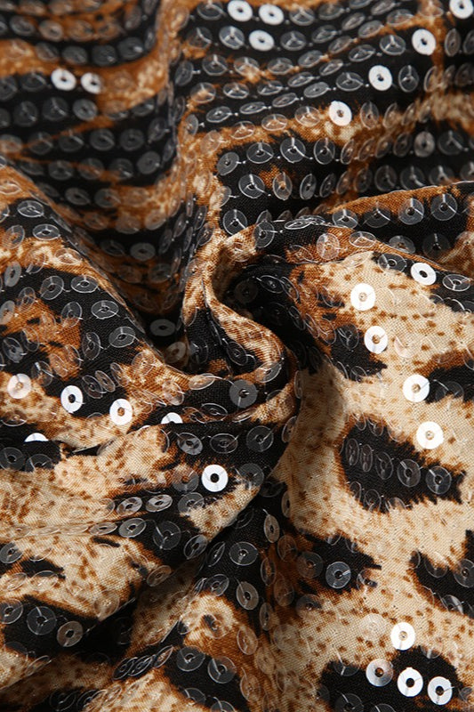 Sequin Leopard Low Rise Skirt image 5
