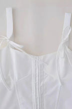 White Bow Slim Fit Cami Top image 3