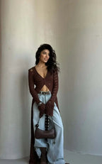Knitted Flare Long Sleeve Beach Cardigan image 17