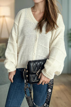 Relaxed V-Neck Cardigan image 14