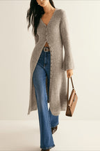 French Retro Elegant Long-Sleeve Mid-Length Knit Cardigan image 1